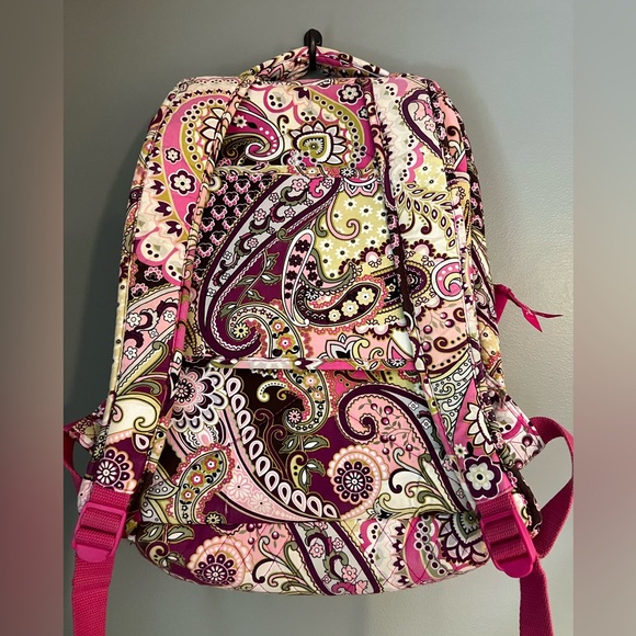 Vera Bradley Laptop Campus Backpack in "Very Berry Paisley" Pattern - Picture 5 of 7